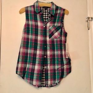 Madras Plaid Sleeveless Shirt